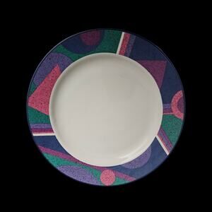 Newcor Mystical Magic Salad Plates Set 4 Stoneware Geometric 1990s